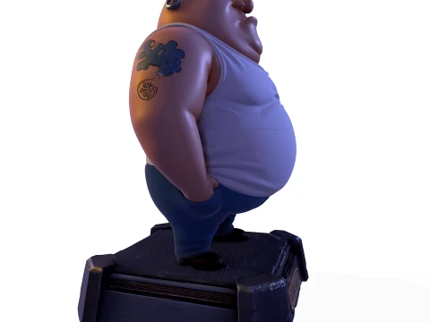 Bullet Stylized 3D Character Model MR Been Series HighDetail Figurine 3D Print Model