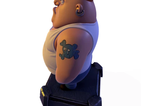 Bullet Stylized 3D Character Model MR Been Series HighDetail Figurine 3D Print Model