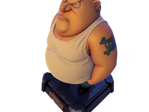 Bullet Stylized 3D Character Model MR Been Series HighDetail Figurine 3D Print Model