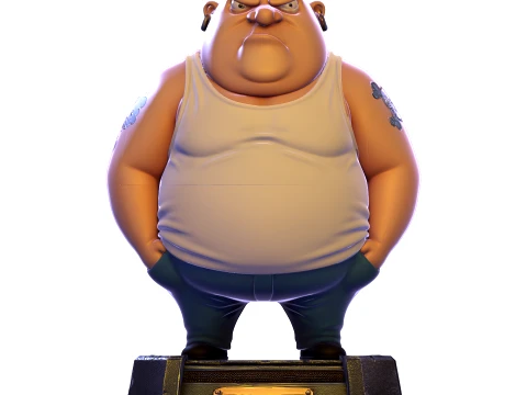 Bullet Stylized 3D Character Model MR Been Series HighDetail Figurine 3D Print Model