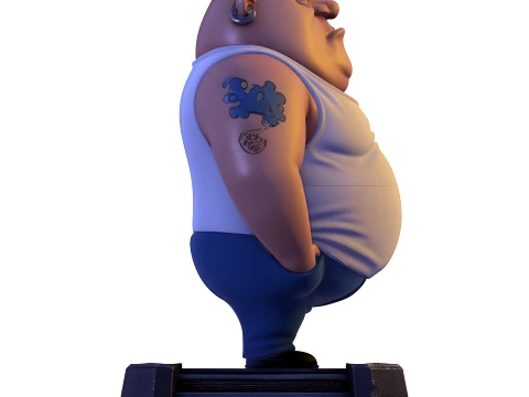 Bullet Stylized 3D Character Model MR Been Series HighDetail Figurine 3D Print Model