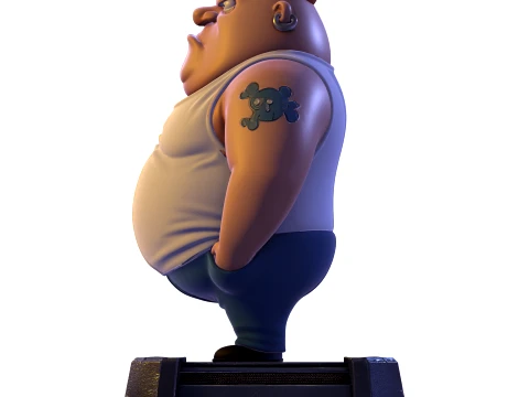 Bullet Stylized 3D Character Model MR Been Series HighDetail Figurine 3D Print Model