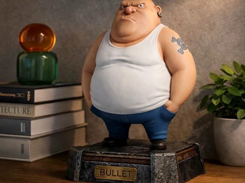 Bullet Stylized 3D Character Model MR Been Series HighDetail Figurine 3D Print Model
