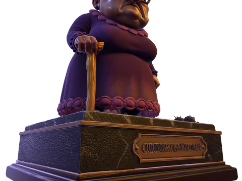Elderly Woman Stylized 3D Sculpture Character Figurine HighDetail Collectible 3D Print Model