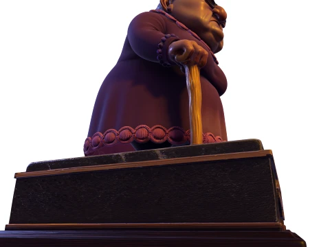 Elderly Woman Stylized 3D Sculpture Character Figurine HighDetail Collectible 3D Print Model