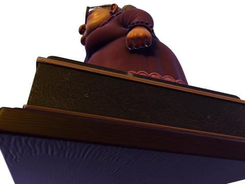 Elderly Woman Stylized 3D Sculpture Character Figurine HighDetail Collectible 3D Print Model