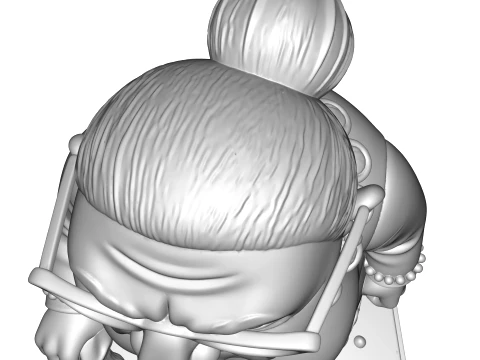 Elderly Woman Stylized 3D Sculpture Character Figurine HighDetail Collectible 3D Print Model