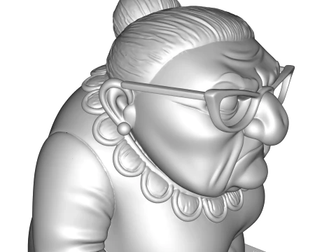 Elderly Woman Stylized 3D Sculpture Character Figurine HighDetail Collectible 3D Print Model