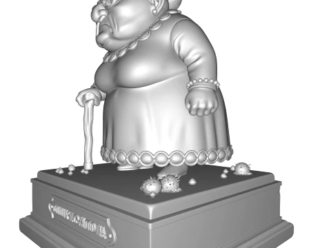 Elderly Woman Stylized 3D Sculpture Character Figurine HighDetail Collectible 3D Print Model