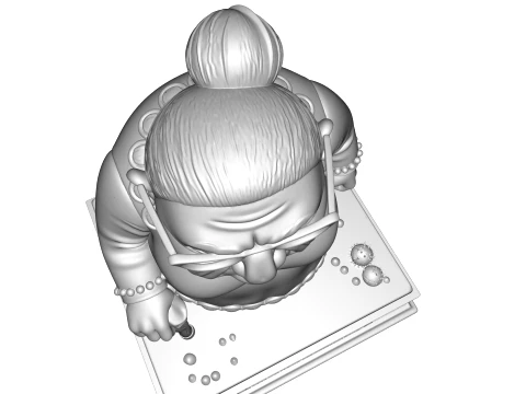 Elderly Woman Stylized 3D Sculpture Character Figurine HighDetail Collectible 3D Print Model