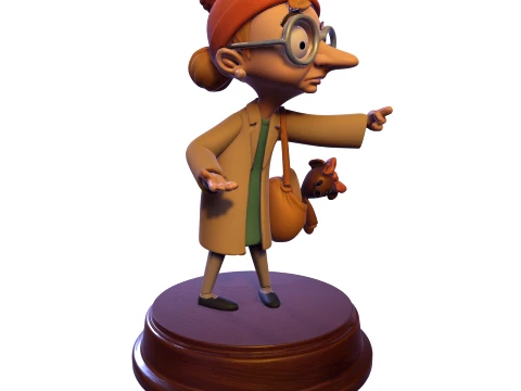 PBR stylized elderly traveler 3D figurine 3D Print Model