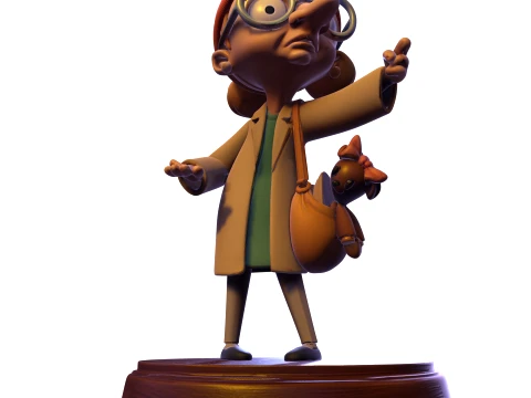 PBR stylized elderly traveler 3D figurine 3D Print Model