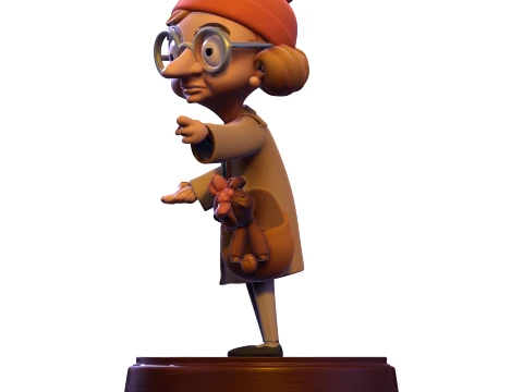 PBR stylized elderly traveler 3D figurine 3D Print Model