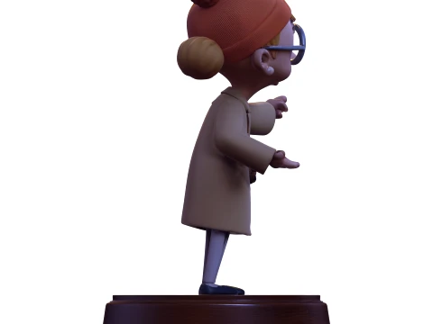 PBR stylized elderly traveler 3D figurine 3D Print Model