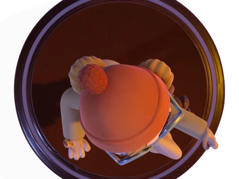 PBR stylized elderly traveler 3D figurine 3D Print Model