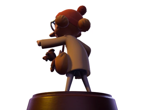 PBR stylized elderly traveler 3D figurine 3D Print Model