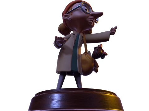 PBR stylized elderly traveler 3D figurine 3D Print Model