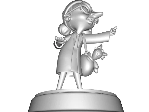 PBR stylized elderly traveler 3D figurine 3D Print Model