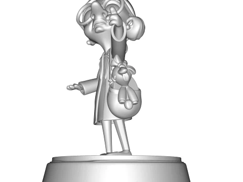 PBR stylized elderly traveler 3D figurine 3D Print Model