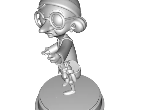 PBR stylized elderly traveler 3D figurine 3D Print Model