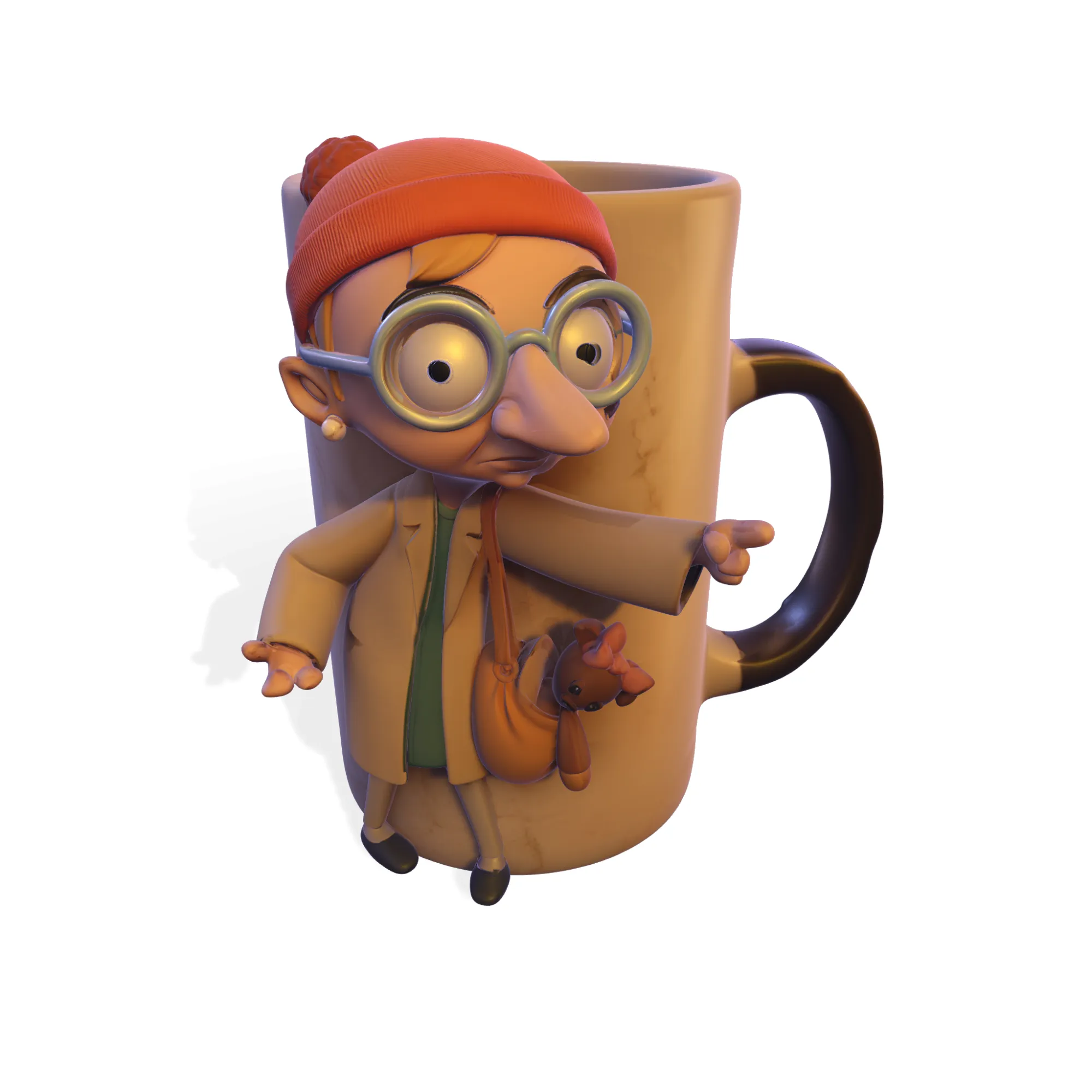 Stylized Character Mug 3D Figurine Surreal Sculpture Collectible Model 3D Print Model .c4d .max .obj .3ds .fbx .stl .blend