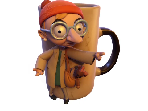Stylized Character Mug 3D Figurine Surreal Sculpture Collectible Model 3D Print Model