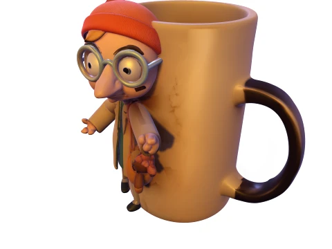 Stylized Character Mug 3D Figurine Surreal Sculpture Collectible Model 3D Print Model