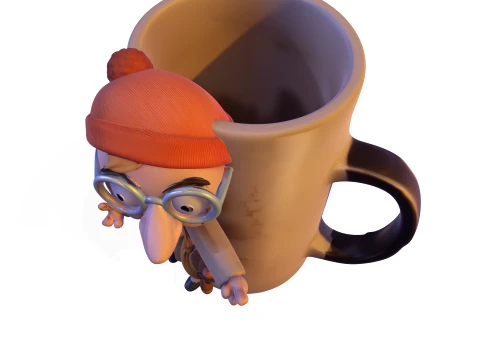 Stylized Character Mug 3D Figurine Surreal Sculpture Collectible Model 3D Print Model