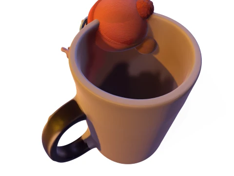 Stylized Character Mug 3D Figurine Surreal Sculpture Collectible Model 3D Print Model