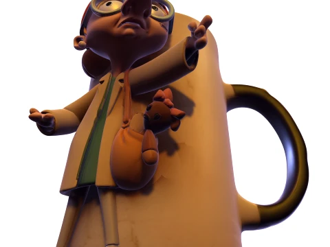 Stylized Character Mug 3D Figurine Surreal Sculpture Collectible Model 3D Print Model