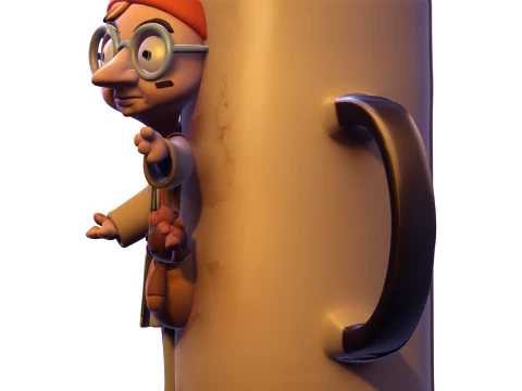Stylized Character Mug 3D Figurine Surreal Sculpture Collectible Model 3D Print Model