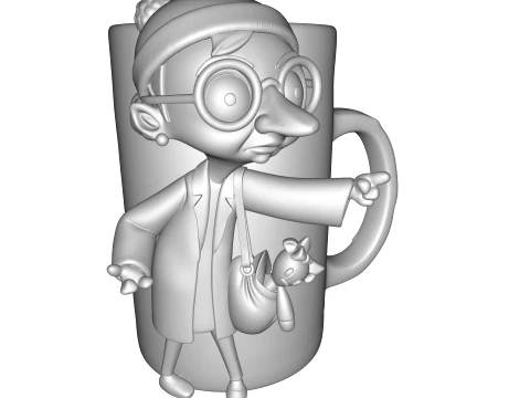 Stylized Character Mug 3D Figurine Surreal Sculpture Collectible Model 3D Print Model