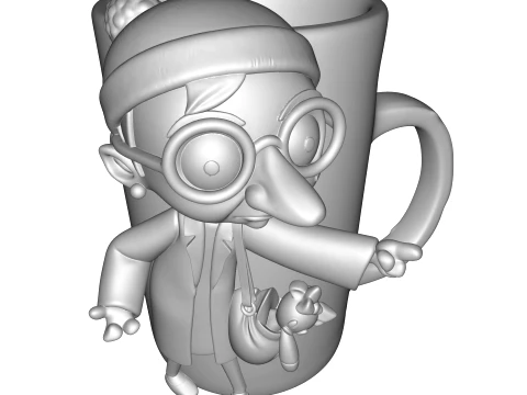 Stylized Character Mug 3D Figurine Surreal Sculpture Collectible Model 3D Print Model