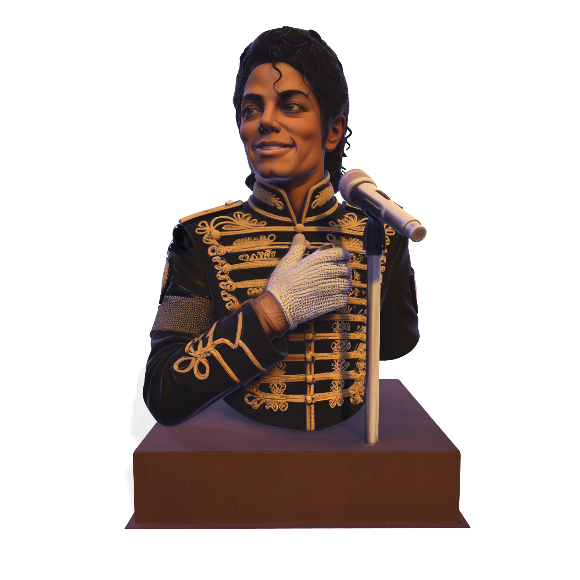 Realistic MJ PBR Pop King Performing Bust 3D Print Model .c4d .max .obj .3ds .fbx .stl .blend 