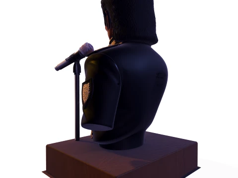 Realistic MJ PBR Pop King Performing Bust 3D Print Model