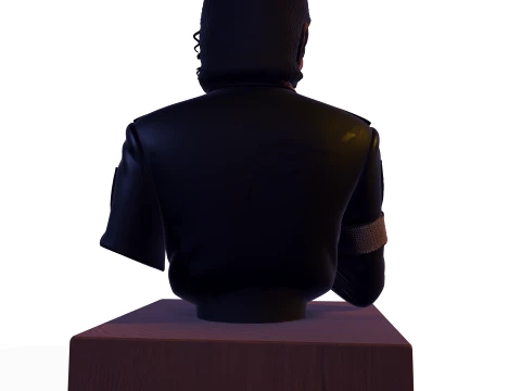 Realistic MJ PBR Pop King Performing Bust 3D Print Model