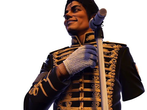 Realistic MJ PBR Pop King Performing Bust 3D Print Model