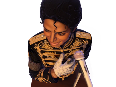 Realistic MJ PBR Pop King Performing Bust 3D Print Model