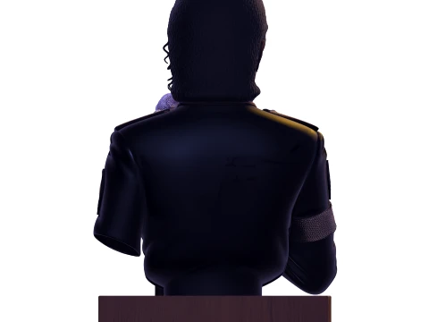 Realistic MJ PBR Pop King Performing Bust 3D Print Model