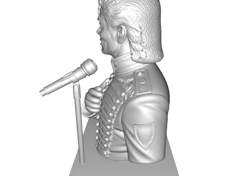Realistic MJ PBR Pop King Performing Bust 3D Print Model