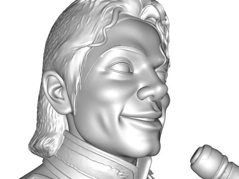 Realistic MJ PBR Pop King Performing Bust 3D Print Model