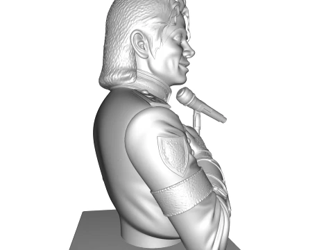 Realistic MJ PBR Pop King Performing Bust 3D Print Model