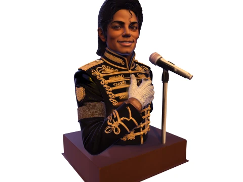 Realistic MJ PBR Pop King Performing Bust 3D Print Model