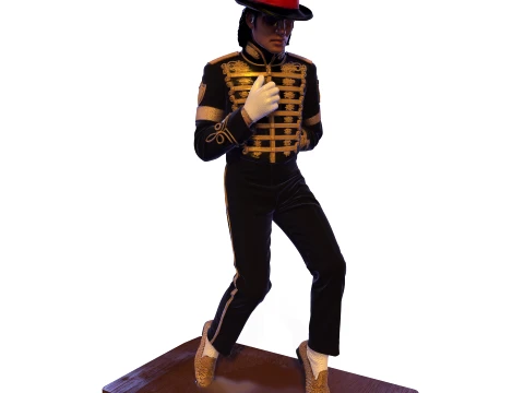 Michael Jackson Retro 1980s Pop Icon Statue 3D Print Model