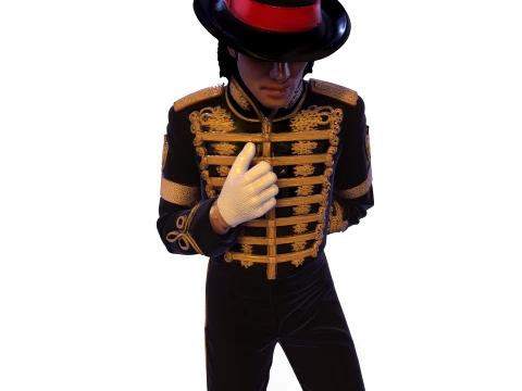 Michael Jackson Retro 1980s Pop Icon Statue 3D Print Model