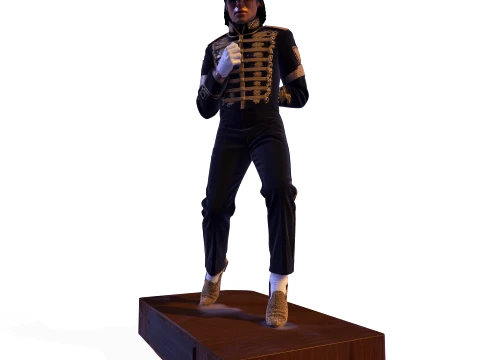 Michael Jackson Retro 1980s Pop Icon Statue 3D Print Model