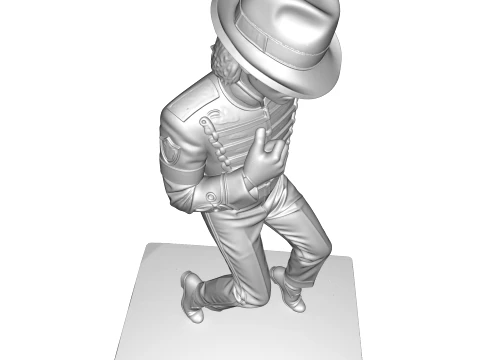 Michael Jackson Retro 1980s Pop Icon Statue 3D Print Model