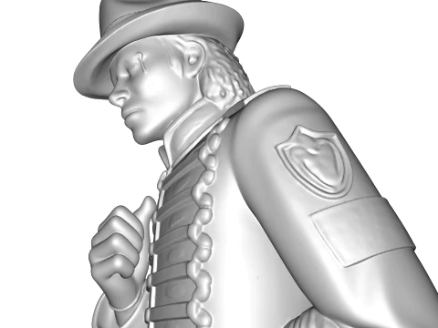 Michael Jackson Retro 1980s Pop Icon Statue 3D Print Model