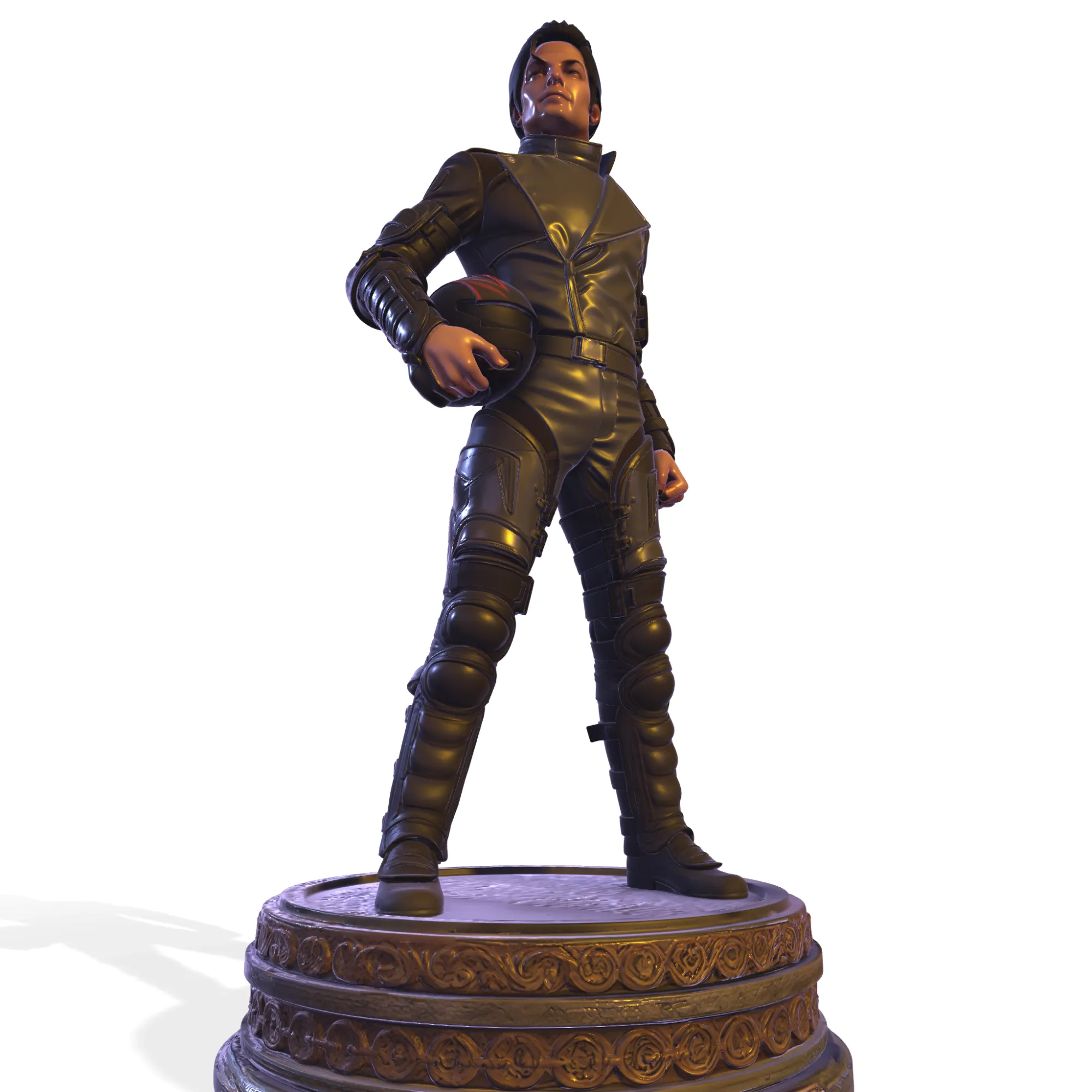 MJ PBR Pop King Sci-Fi Soldier Statue 3D Print Model .c4d .max .obj .3ds .fbx .stl .blend