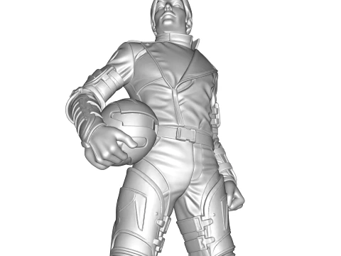 MJ PBR Pop King Sci-Fi Soldier Statue 3D Print Model